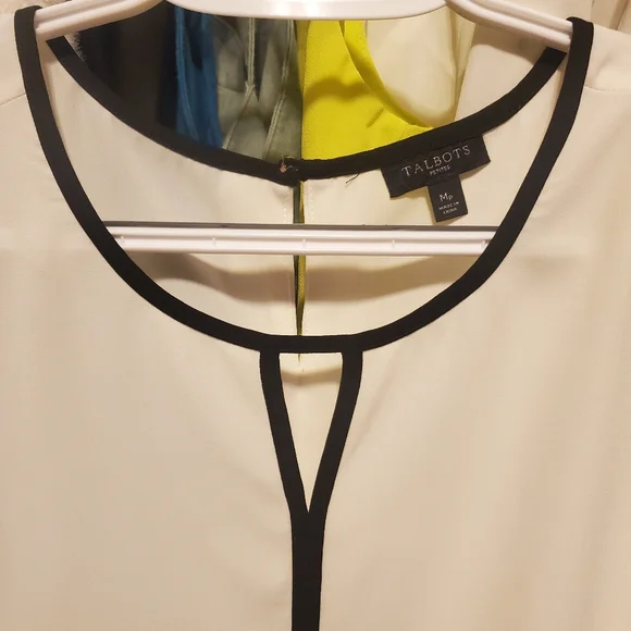 White Blouse with Black Trim - Picture 2 of 2